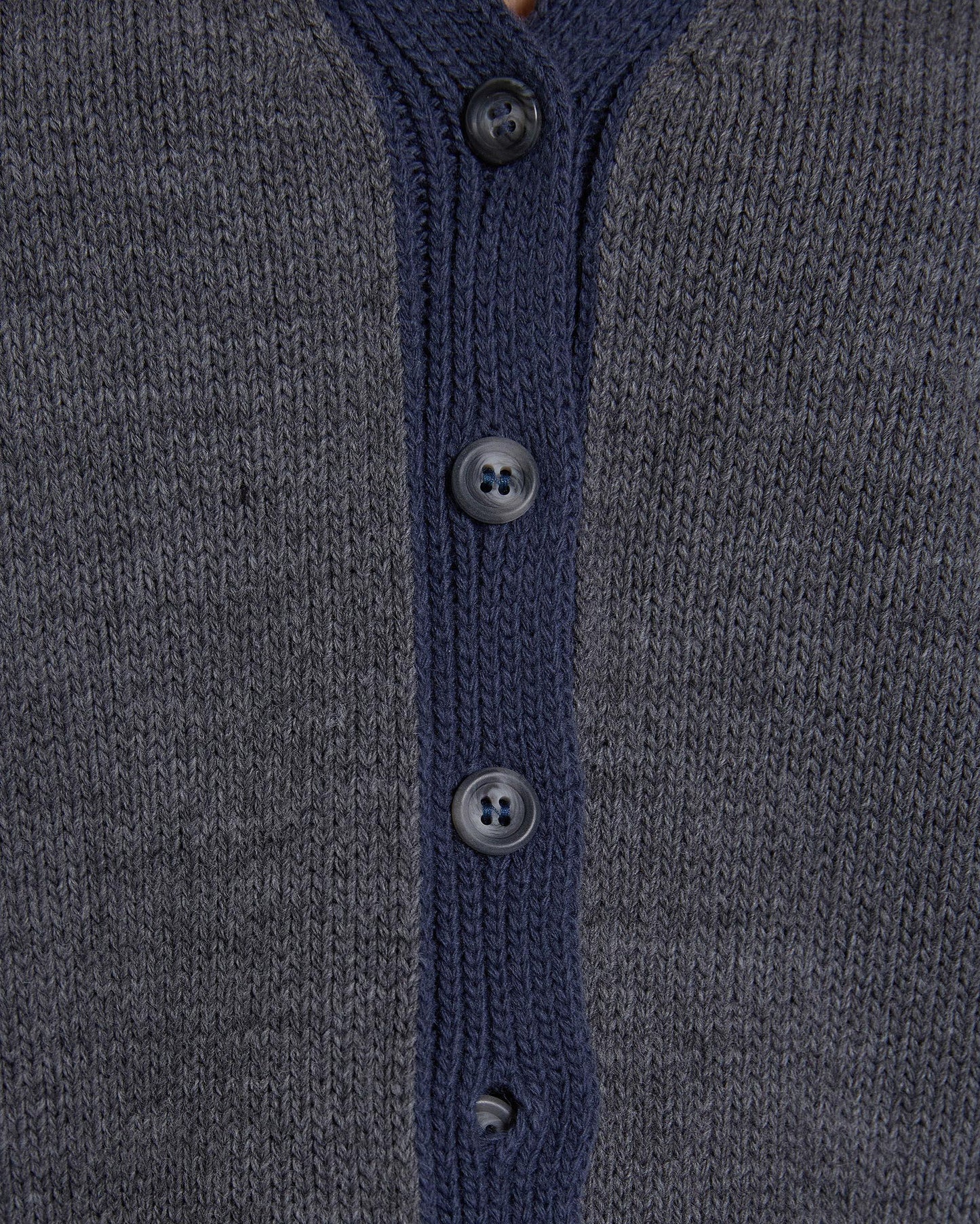 Chaqueta Punto Cuello Pico Bicolor Azul