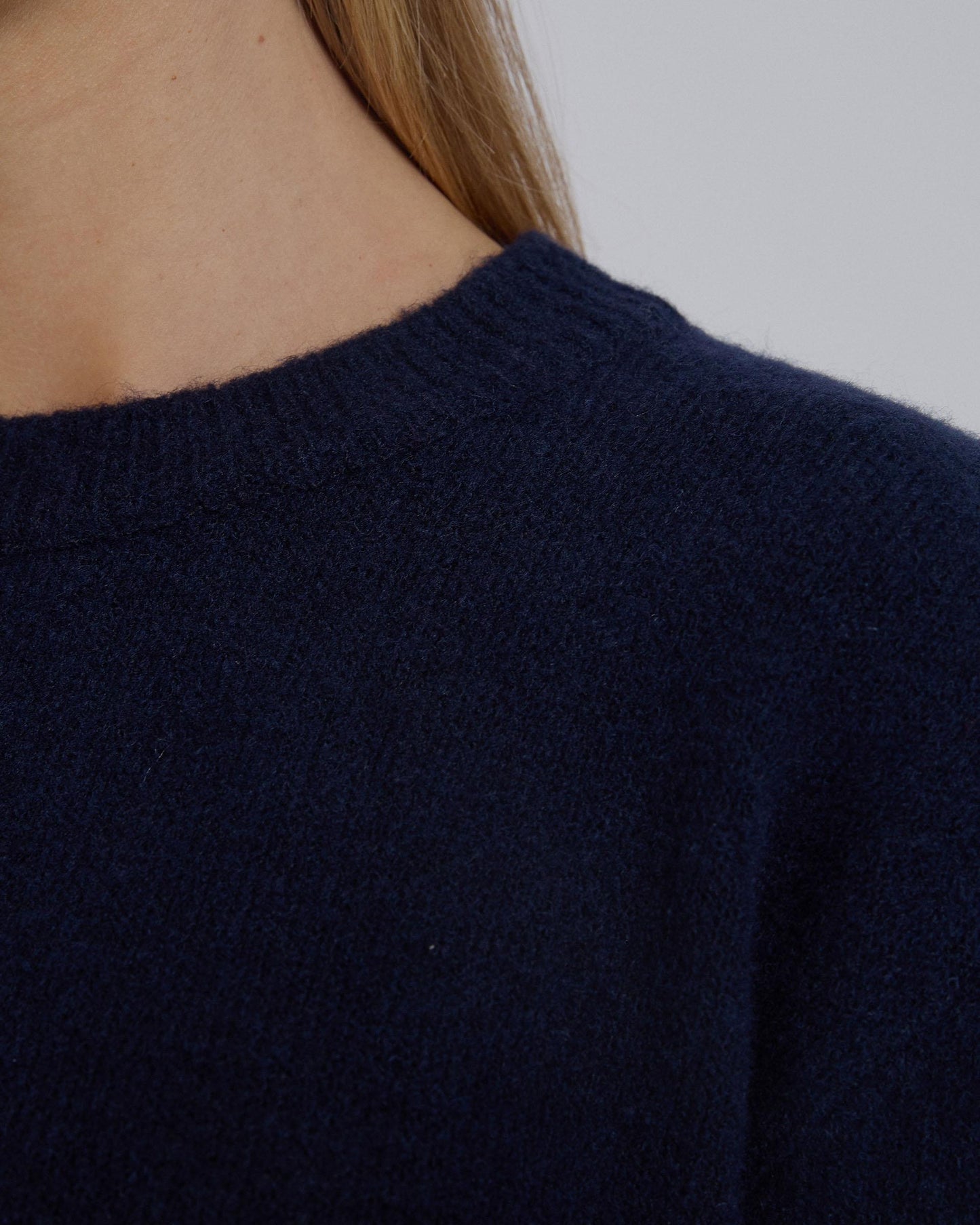 Camisola de malha de manga curta azul-marinho