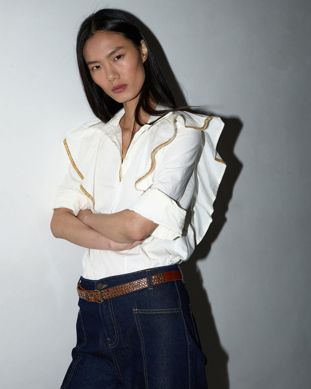 Blusa Volantes Vivo Crudo