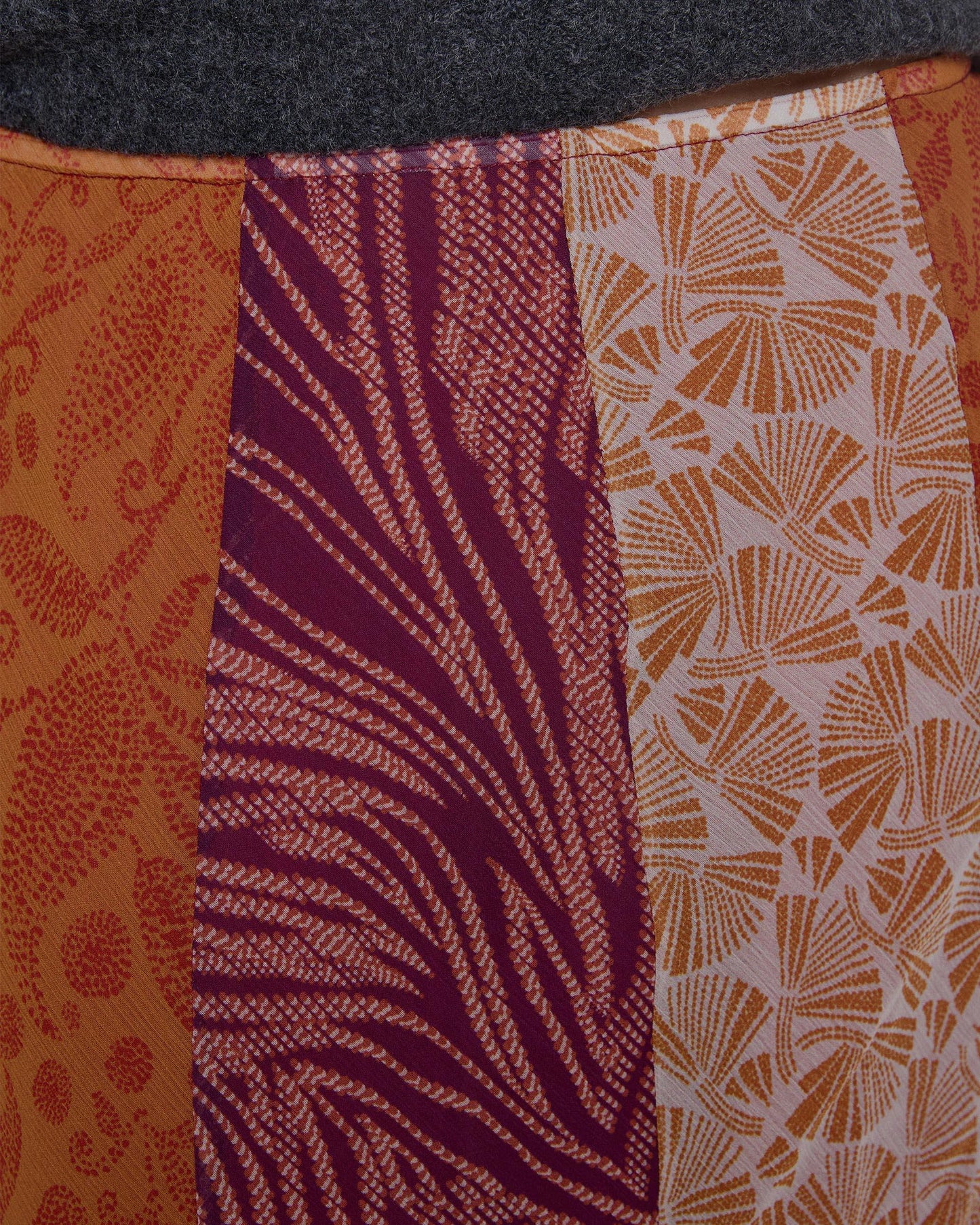 Orange Patchwork Skirt