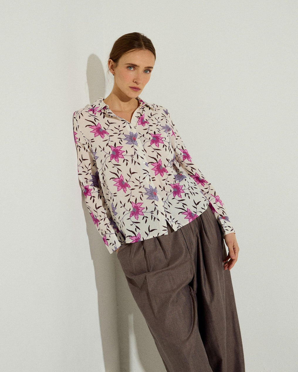 Camisa Estampado Floral Blanca