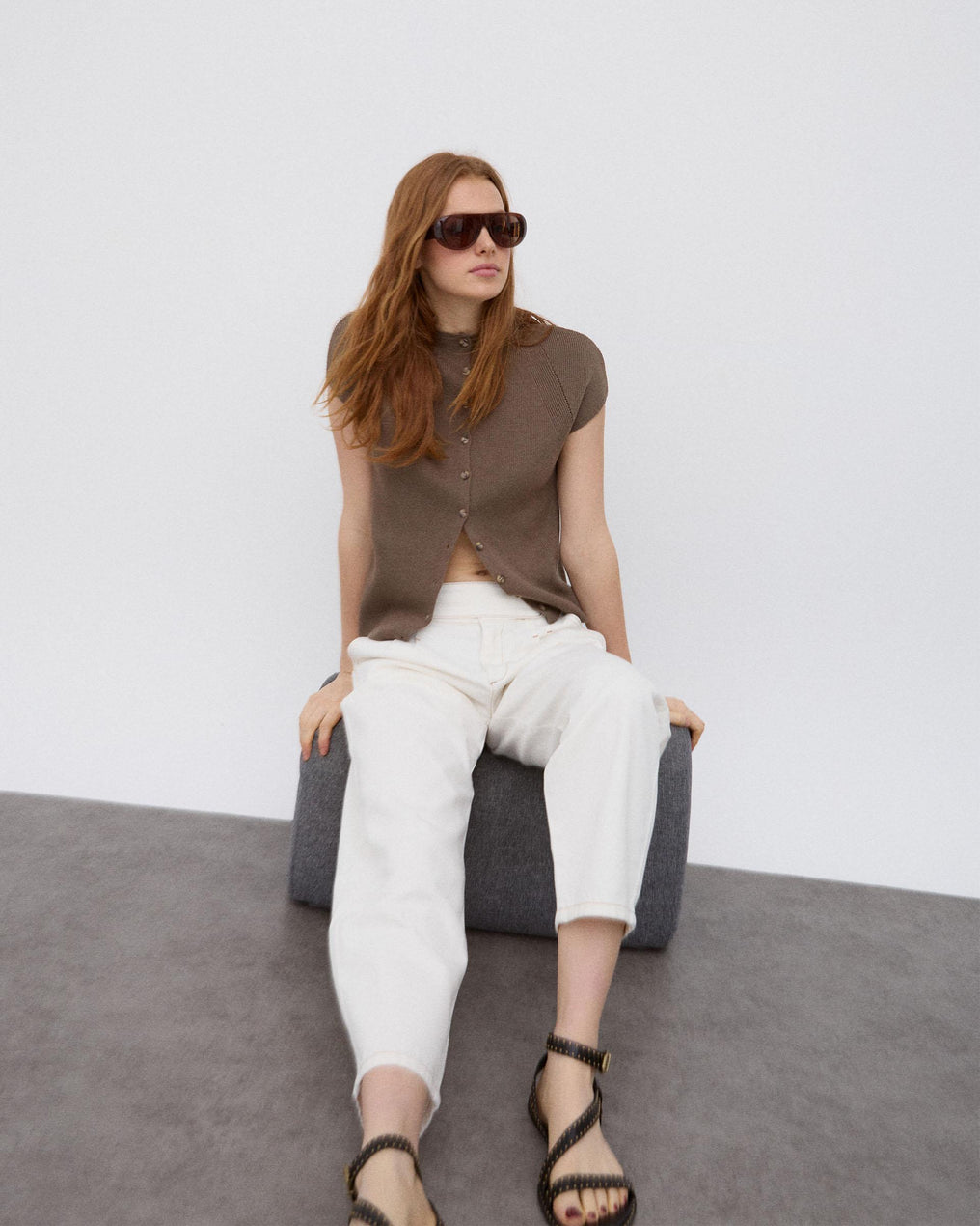 Jeans Pieza Delantera Blanco