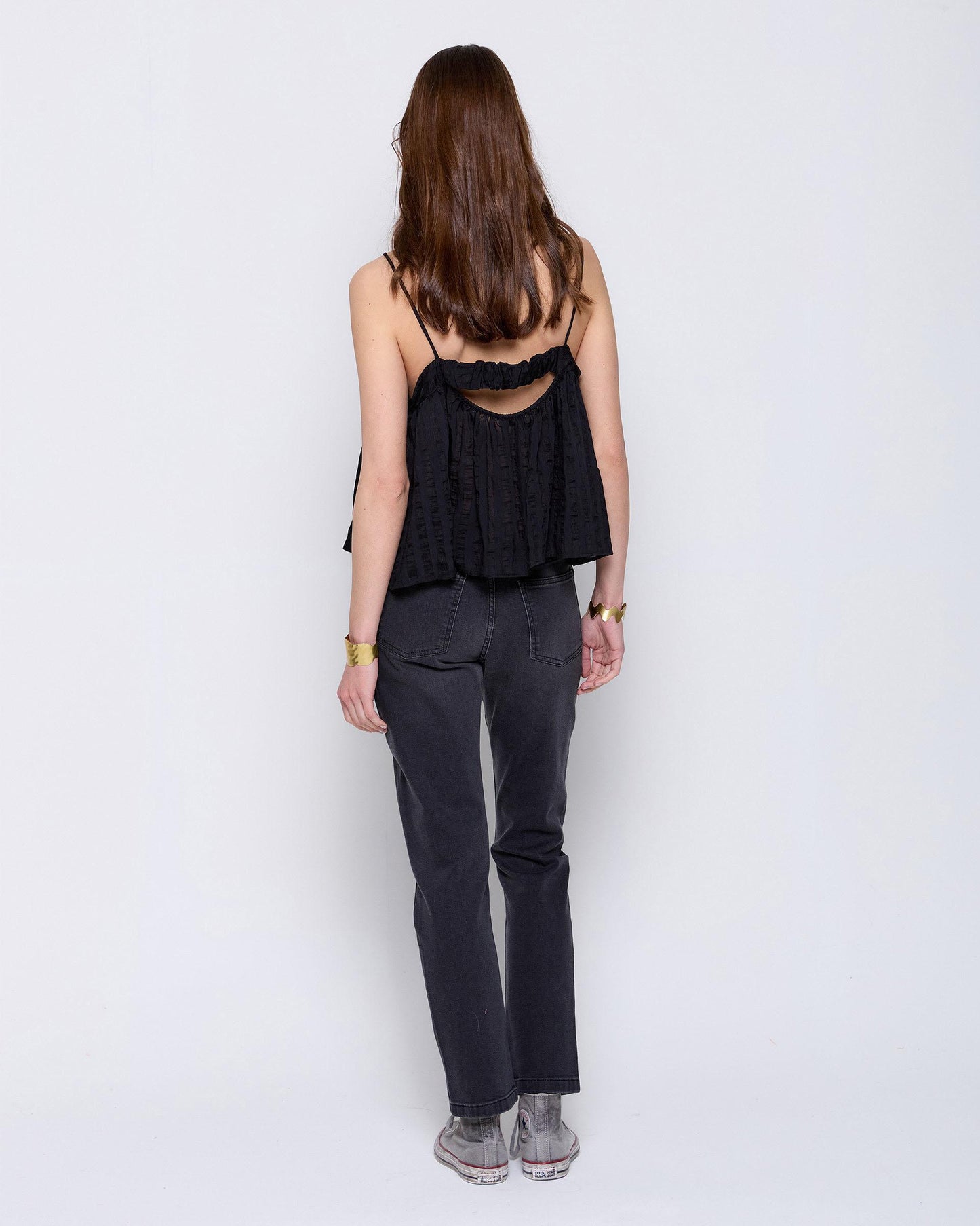 Black Back Strappy Top