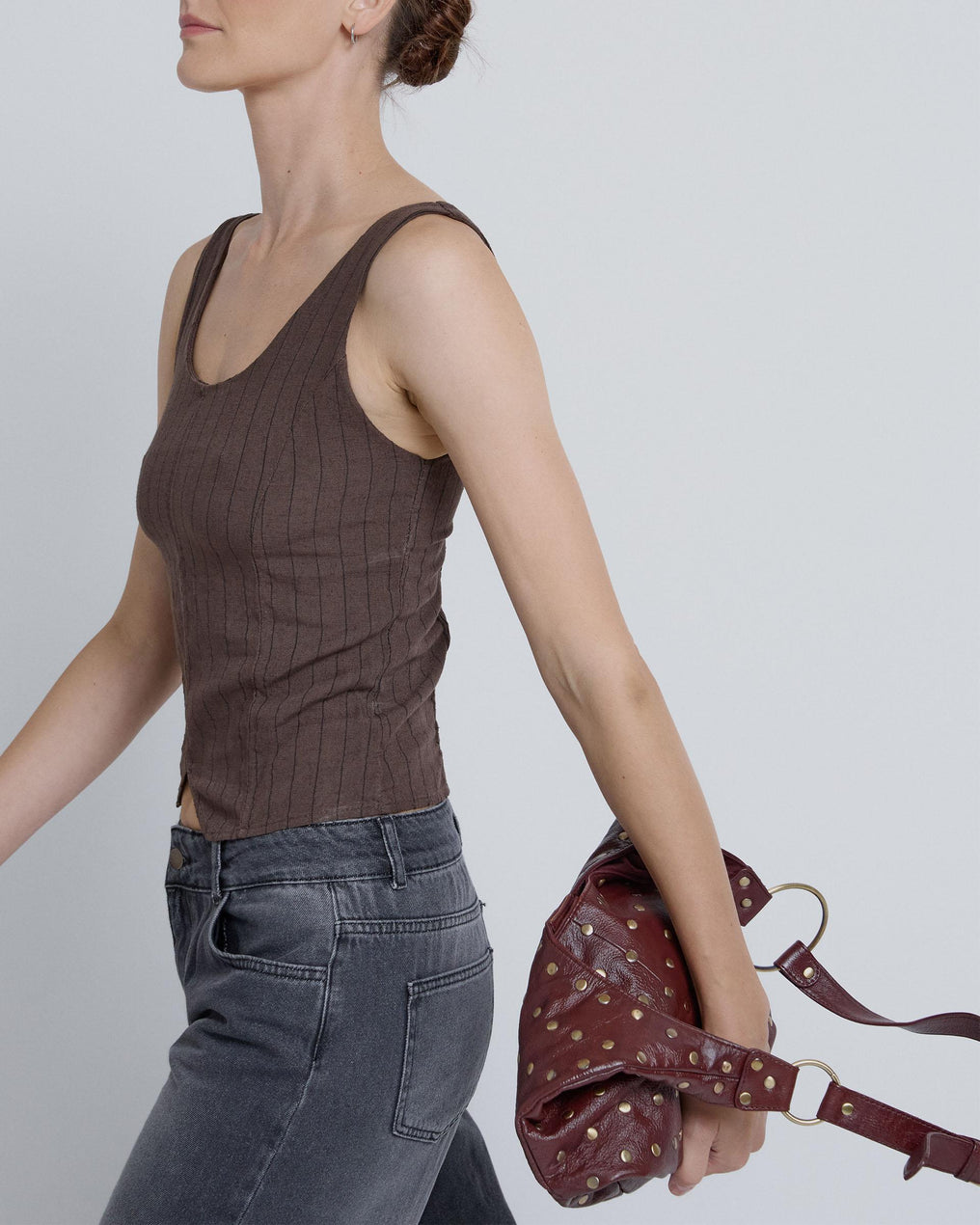 Top Rayas Corse Marrón