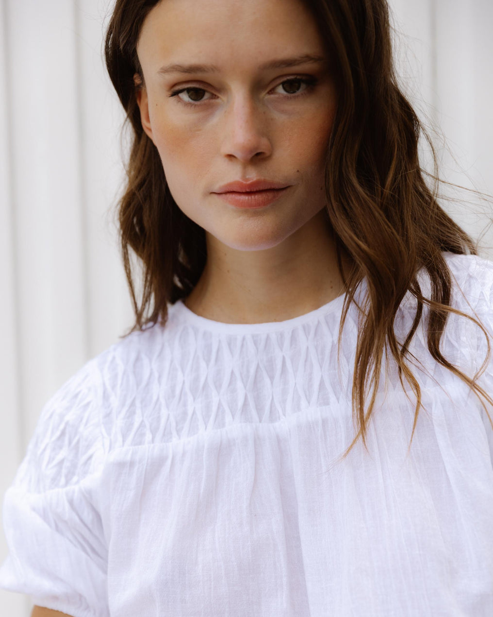 White Yoke Detail Blouse