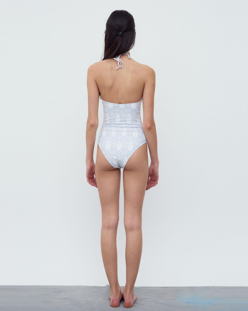 Bañador Halter Aberturas Azul Claro