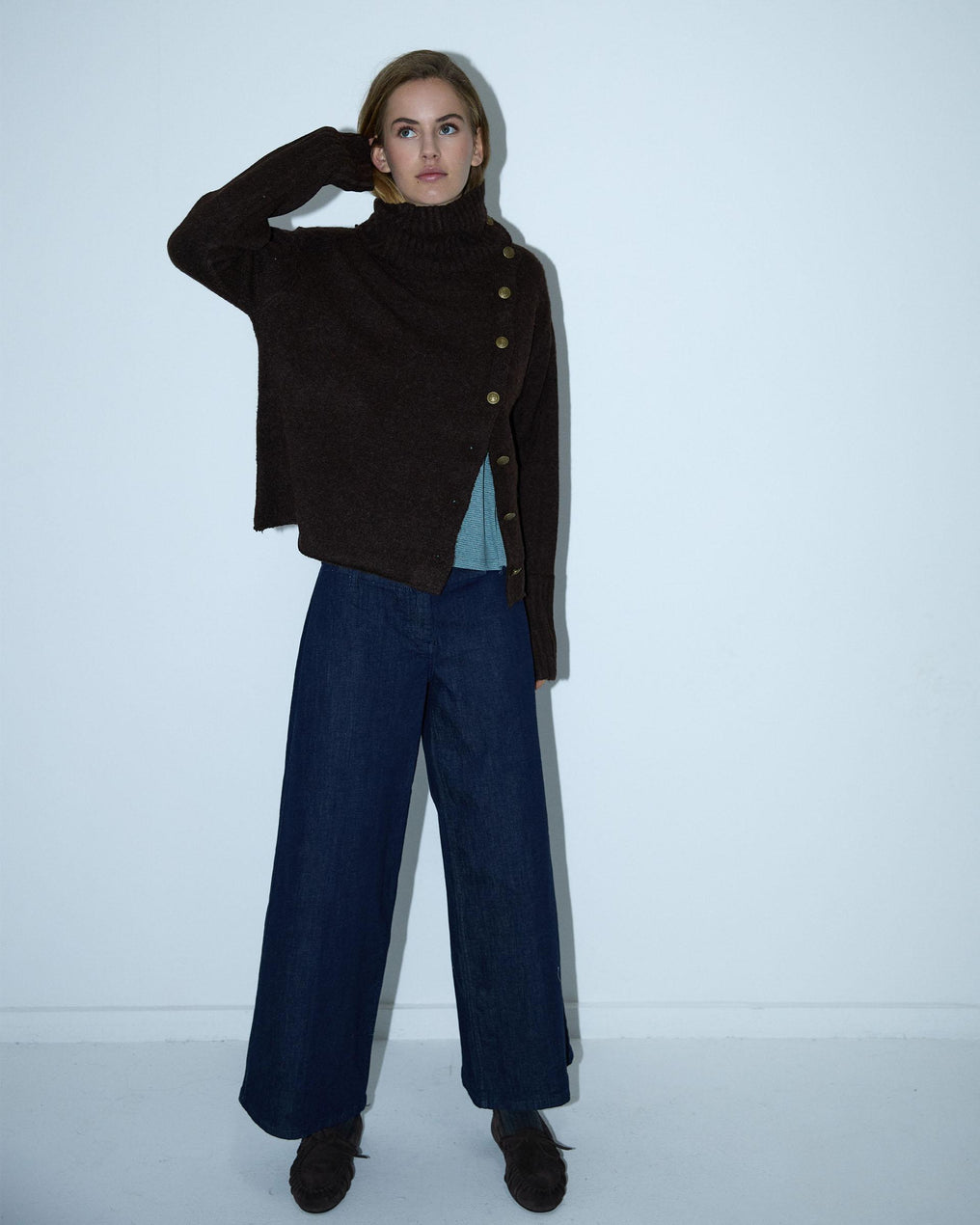 Triple Waistband Blue Jeans