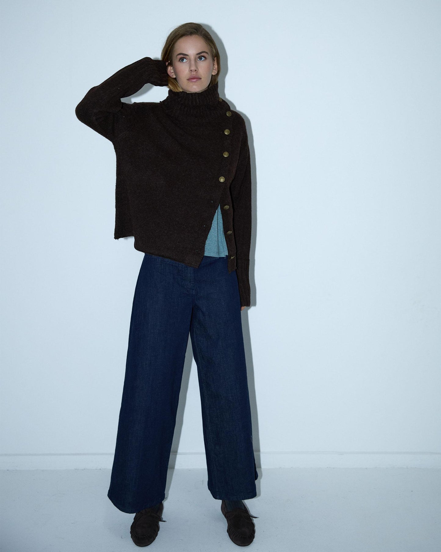 Triple Waistband Blue Jeans