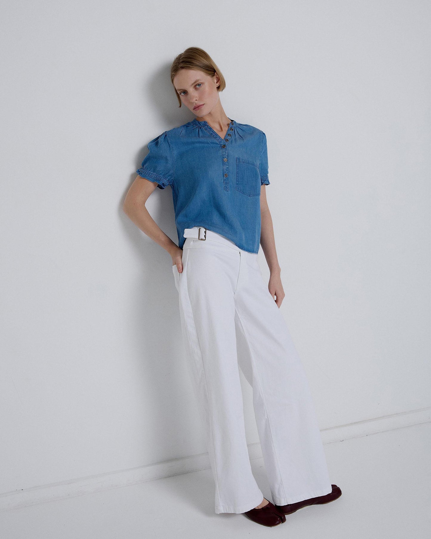 Jeans Belt Side Buckle White