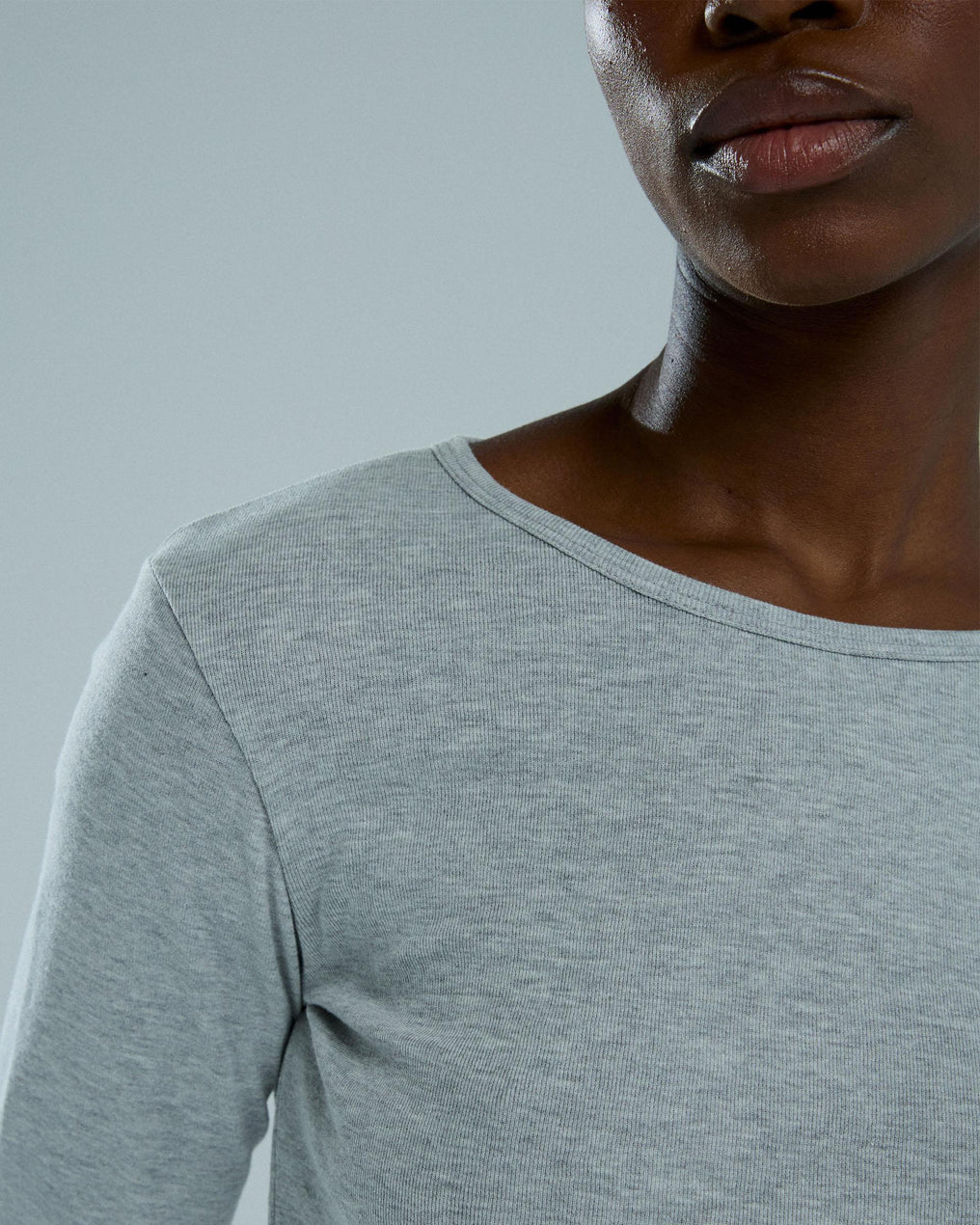 Camiseta Básica Manga Larga Gris