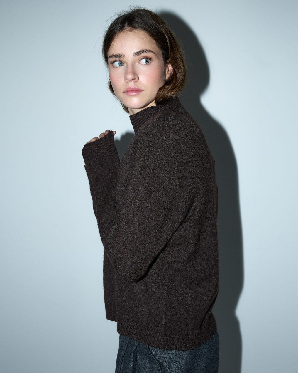 Brown Turtleneck Sweater
