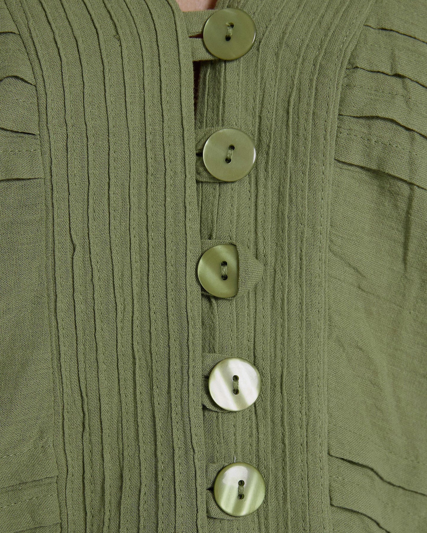 Green Pleated Blouse