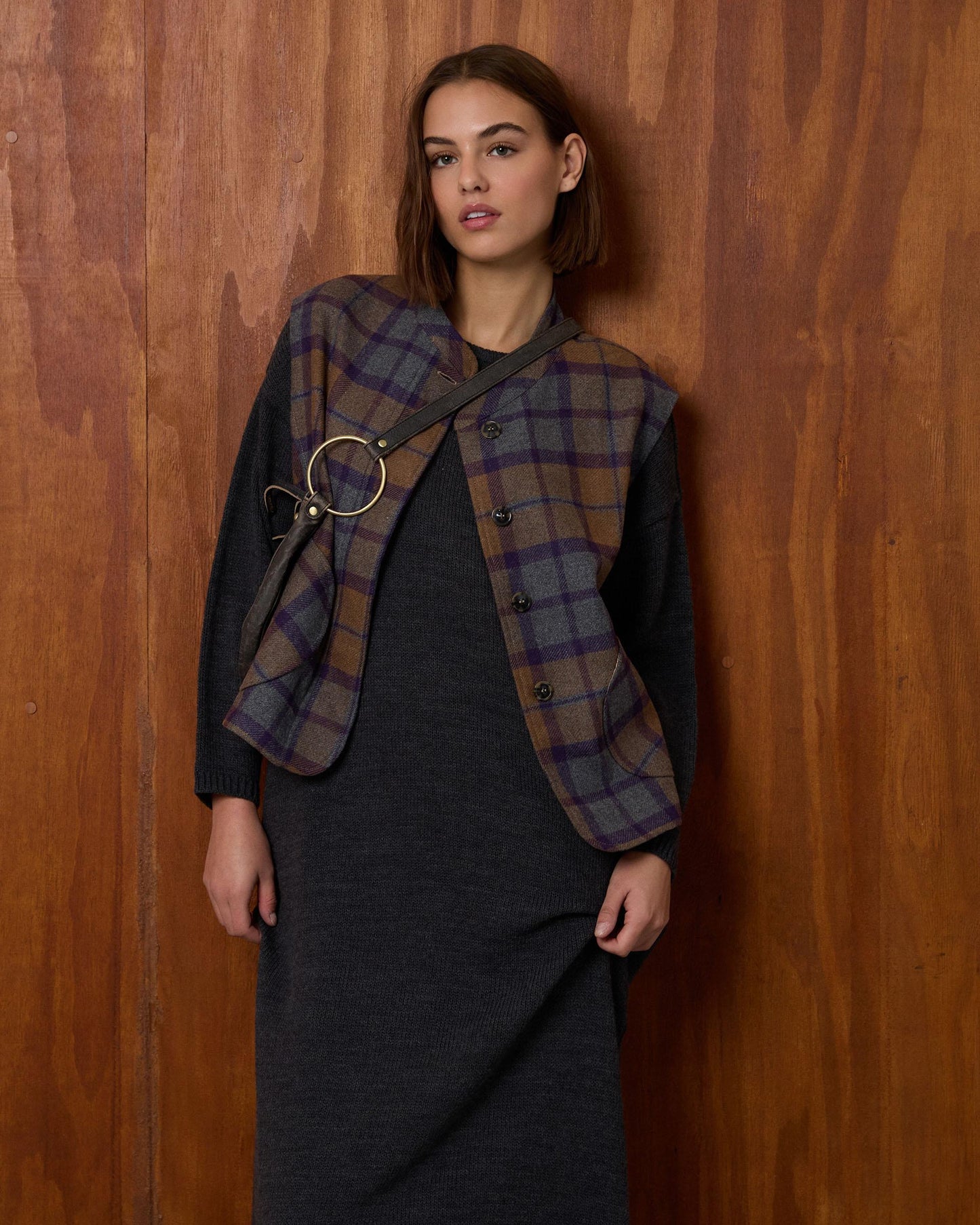 Vestido Punto Jaspeado Gris