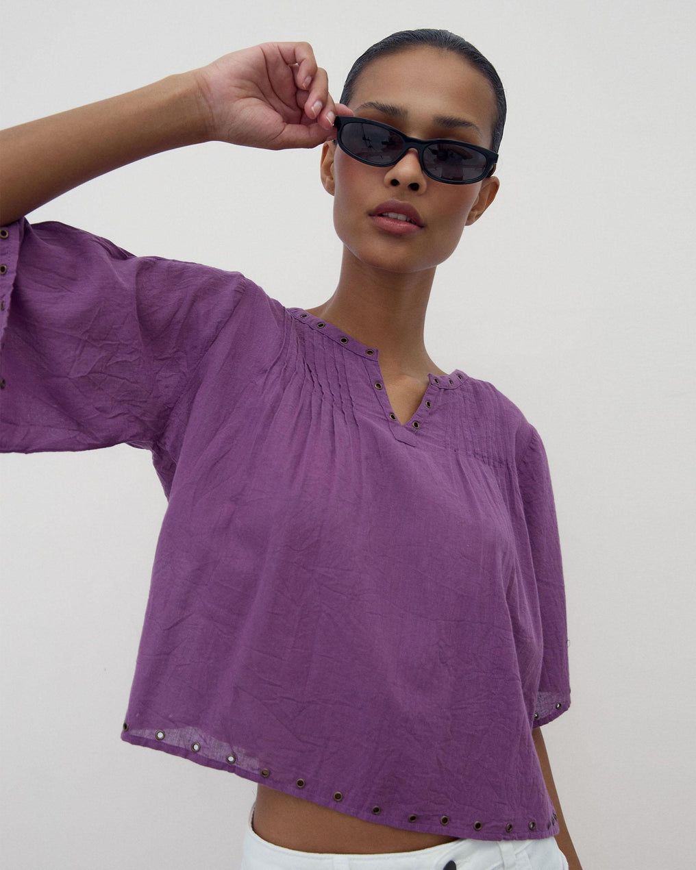 Blusa Arandelas Morado