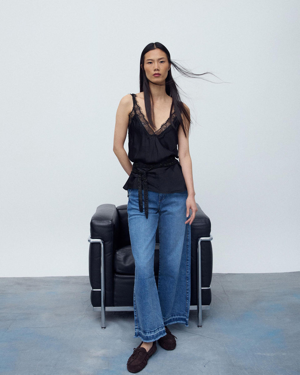 Blue Straight Wide Jeans