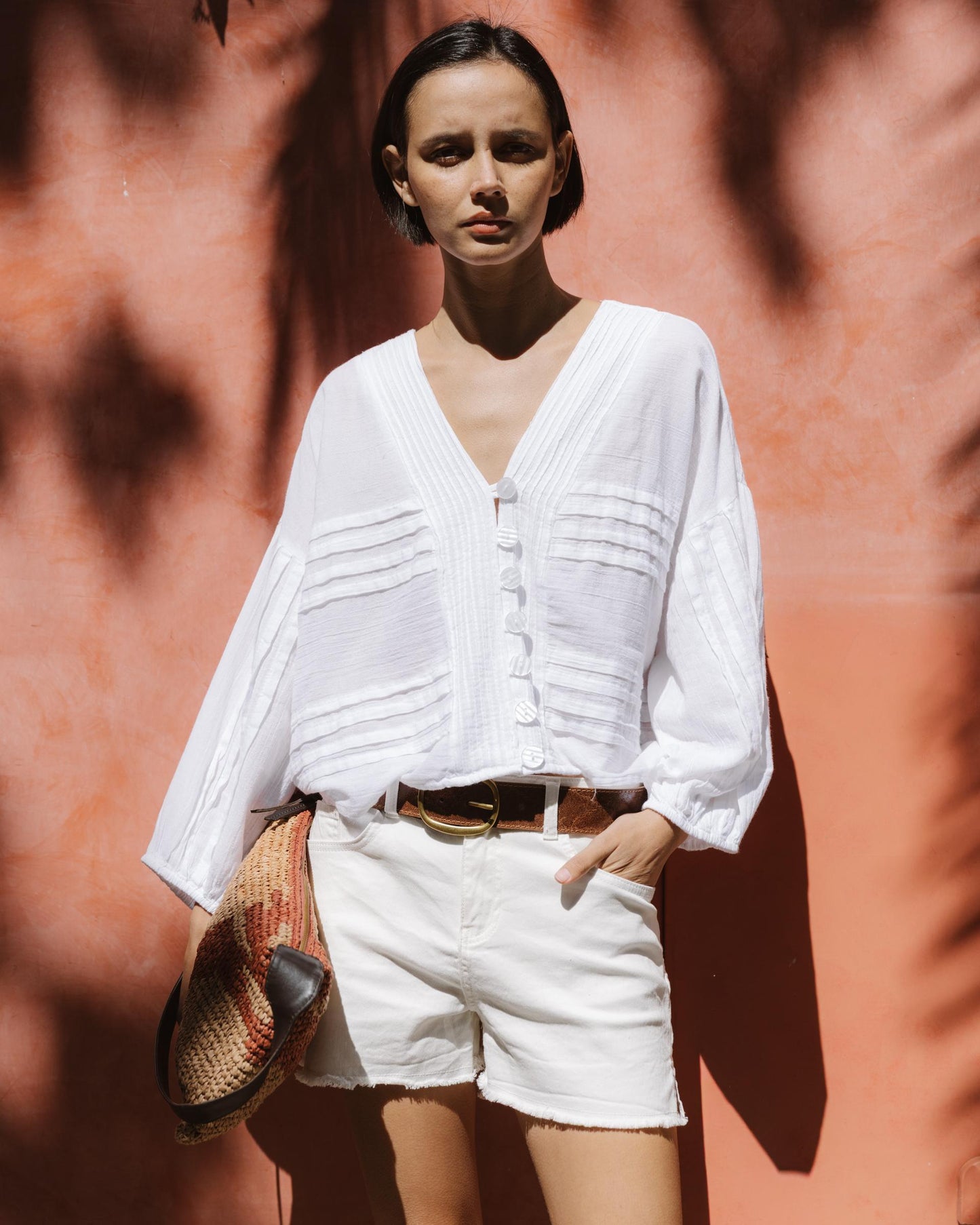 Blouse Plis Blanc
