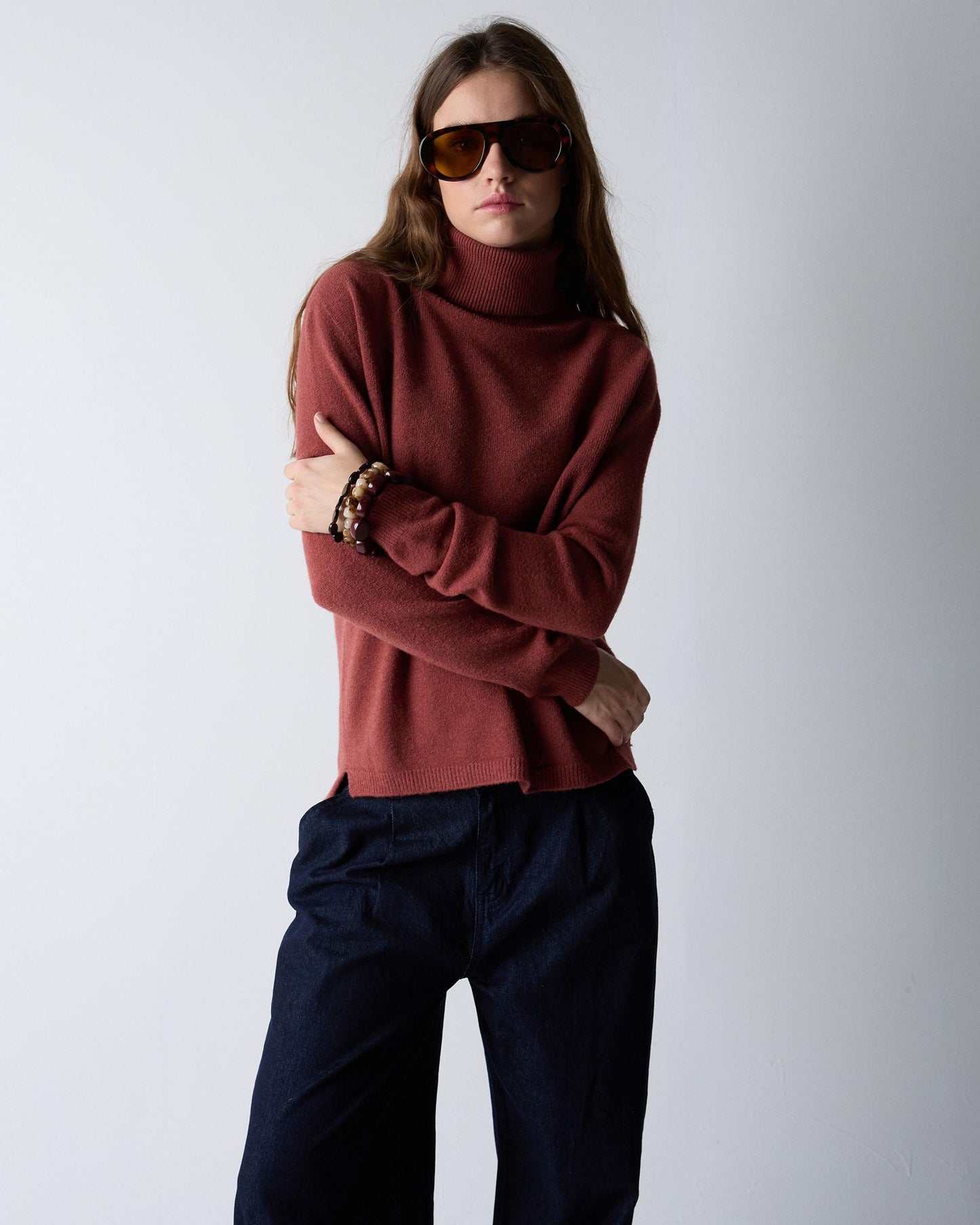 Terracotta Turtleneck Sweater