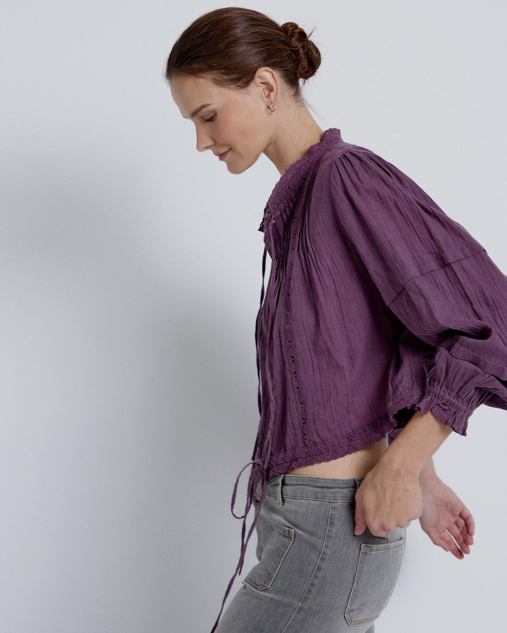 Blusa Puntillas Lazadas Morado