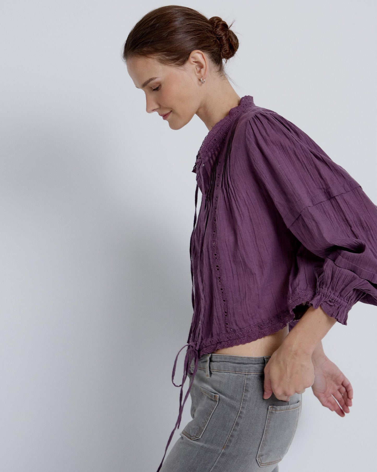 Blusa Puntillas Lazadas Morado