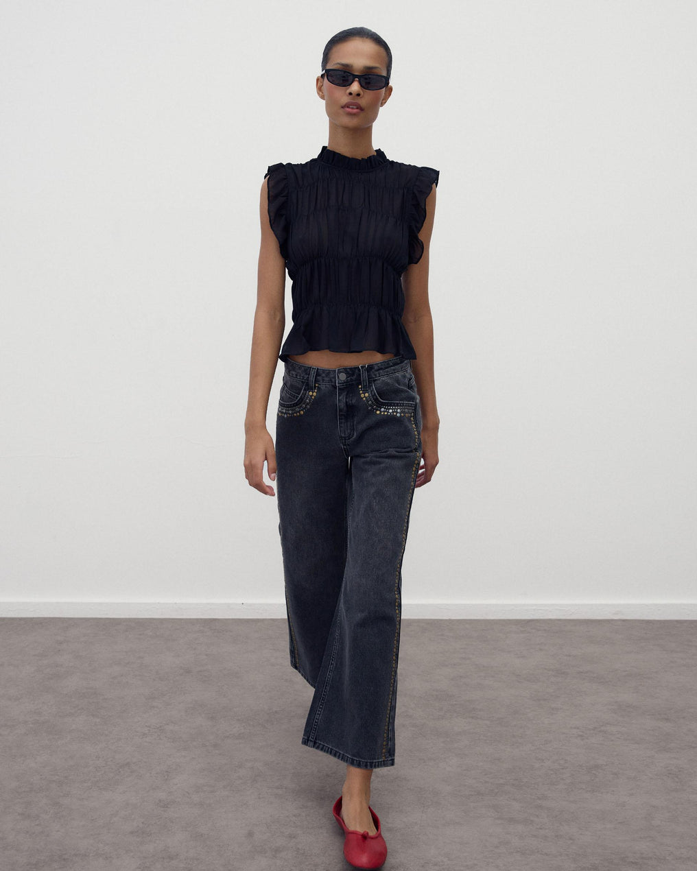 Jeans Tachas Bicolor Antracite