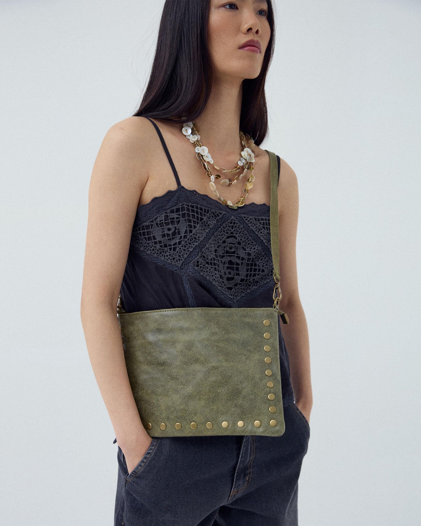 Bolso Mini Tachuelas Verde