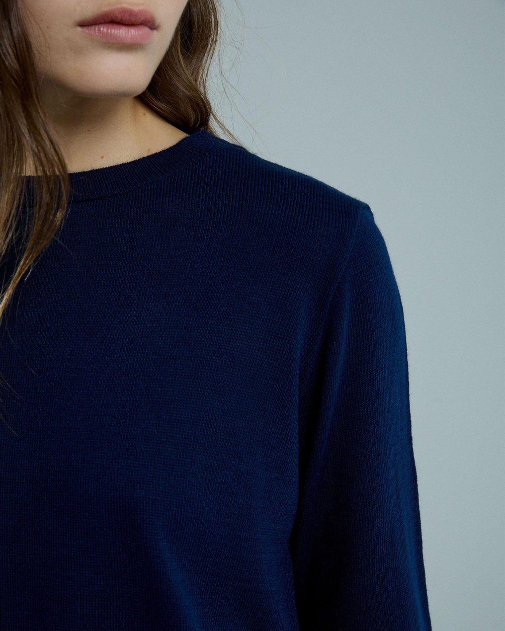 Jersey Puños Rib Azul Oscuro