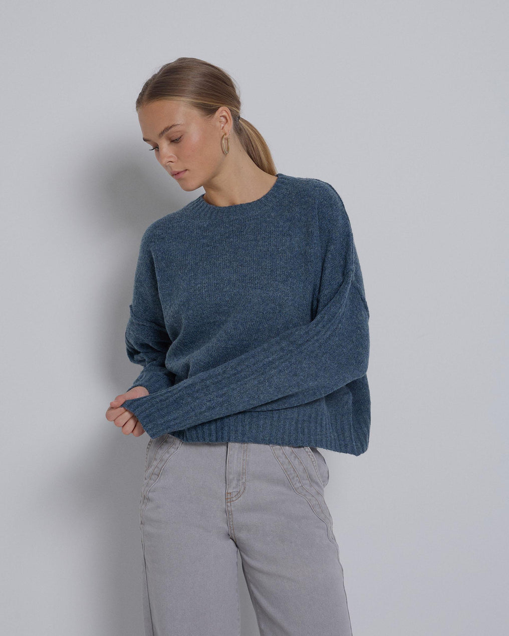 Jersey Costuras Mangas Azul