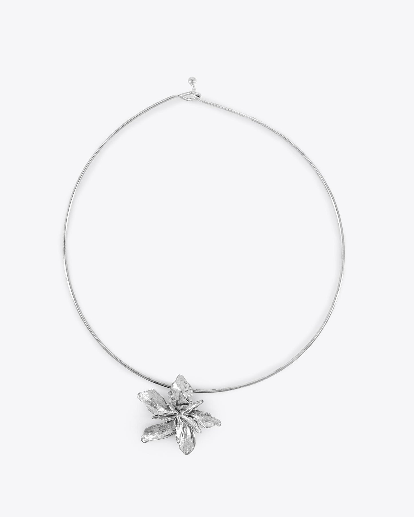 Collar Aro Flor Plata