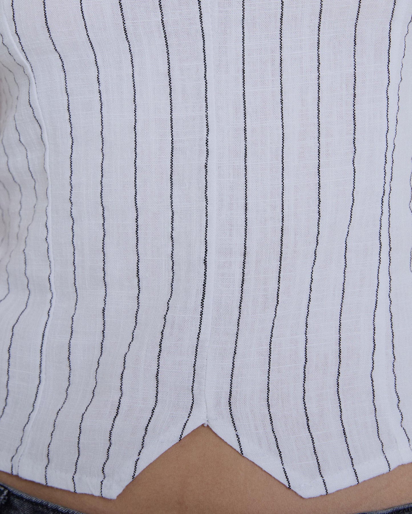 White Corset Striped Top