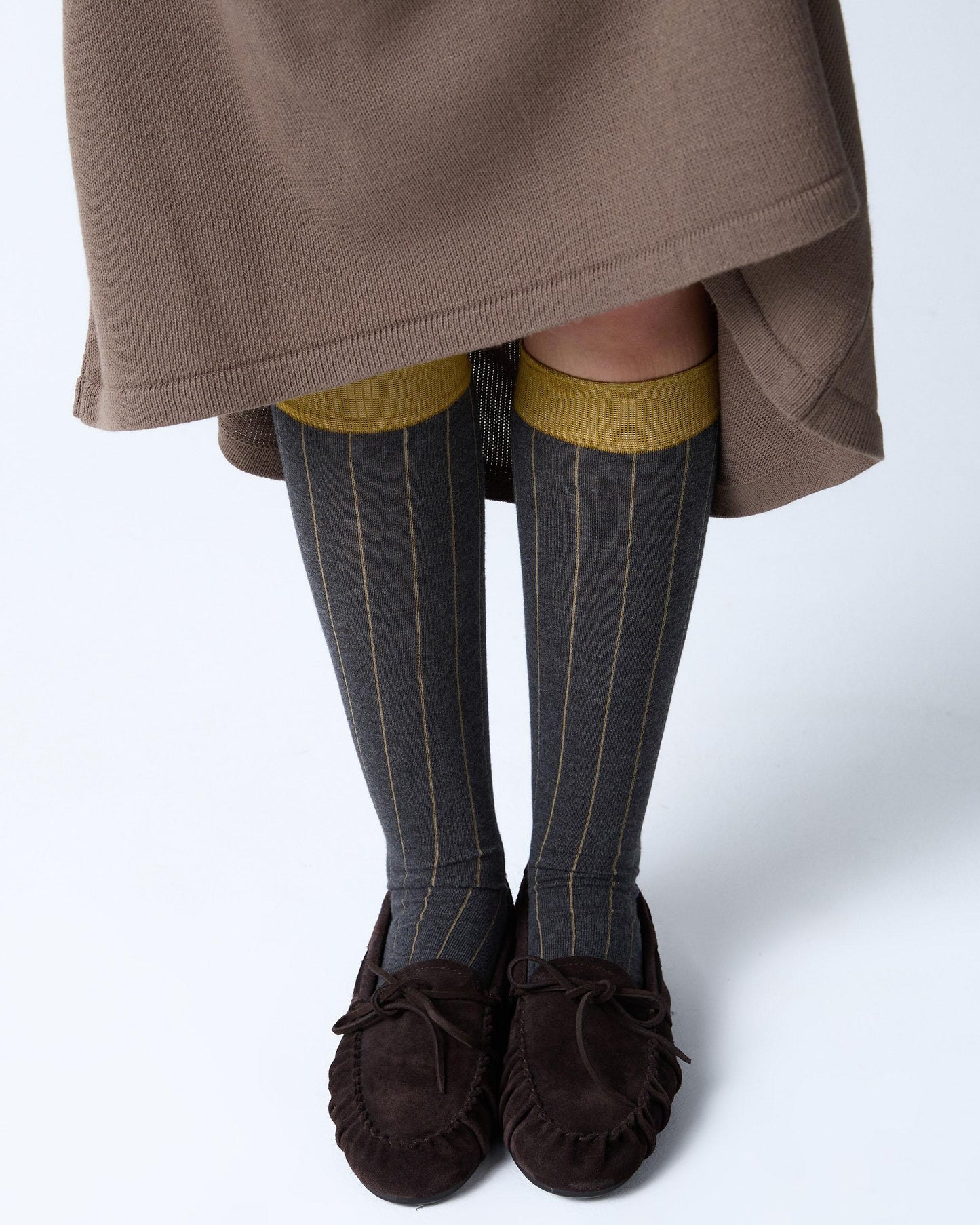 Two-tone Anthracite High-Top Socks