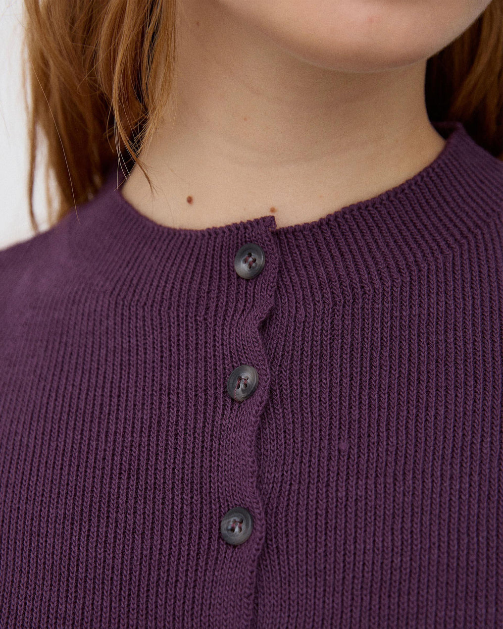 Top Botões Gola Alta Roxo