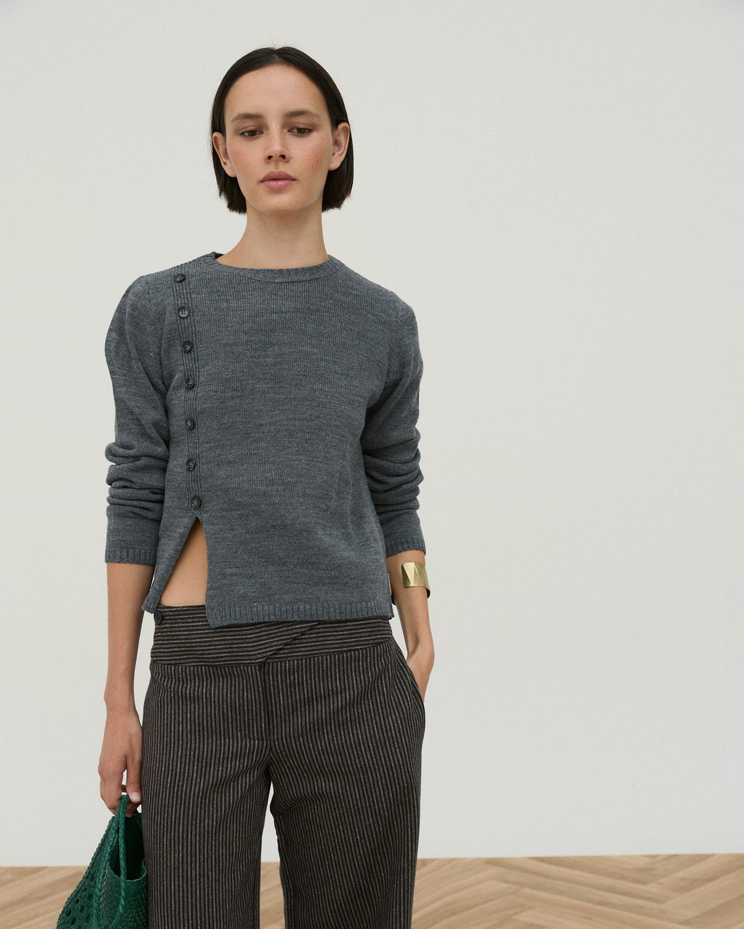Jersey Botones Laterales Gris