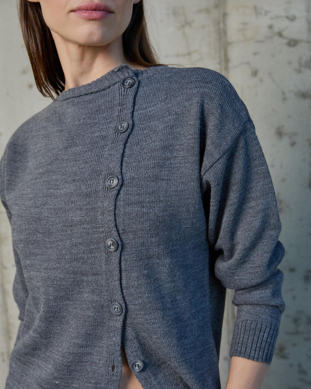 Gray Side Button Jacket