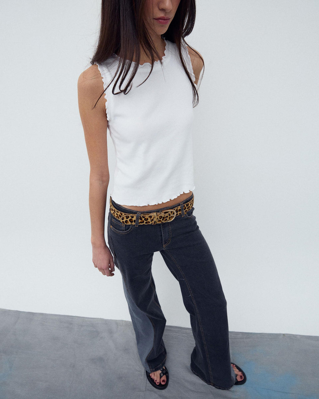 Jeans Cunhas Lateral Preto