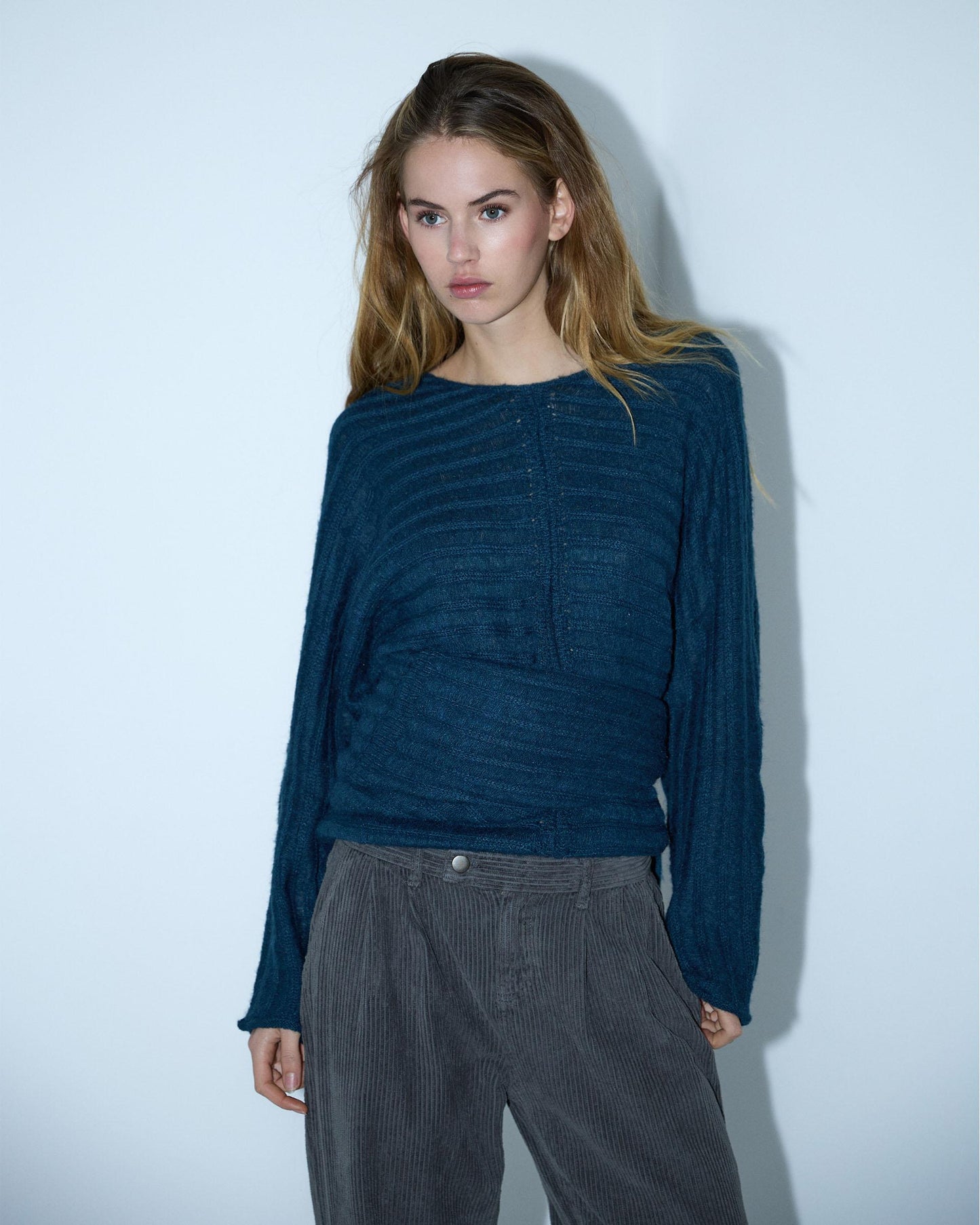 Jersey Rayas Costura Petróleo