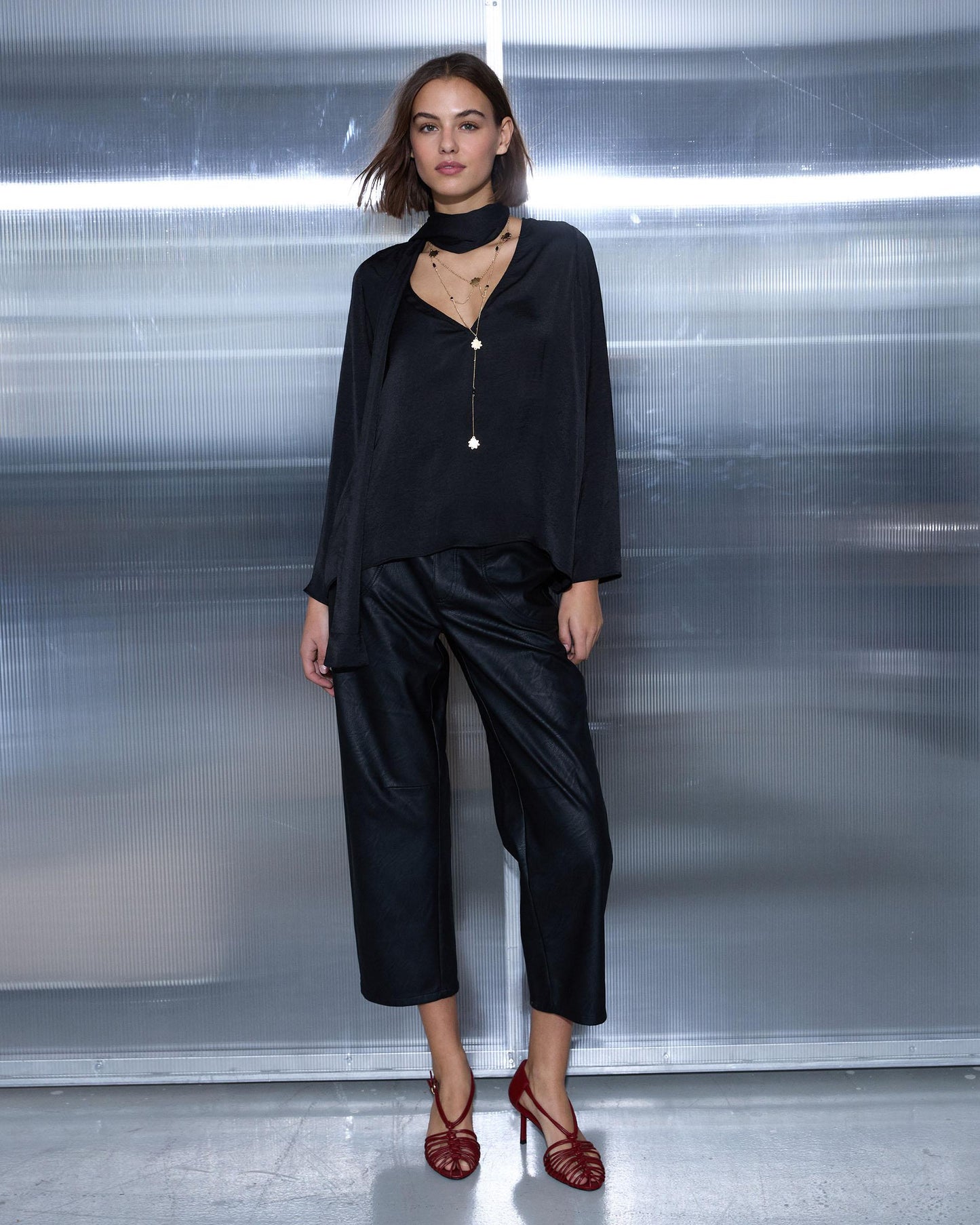 Black Leather Effect Pants