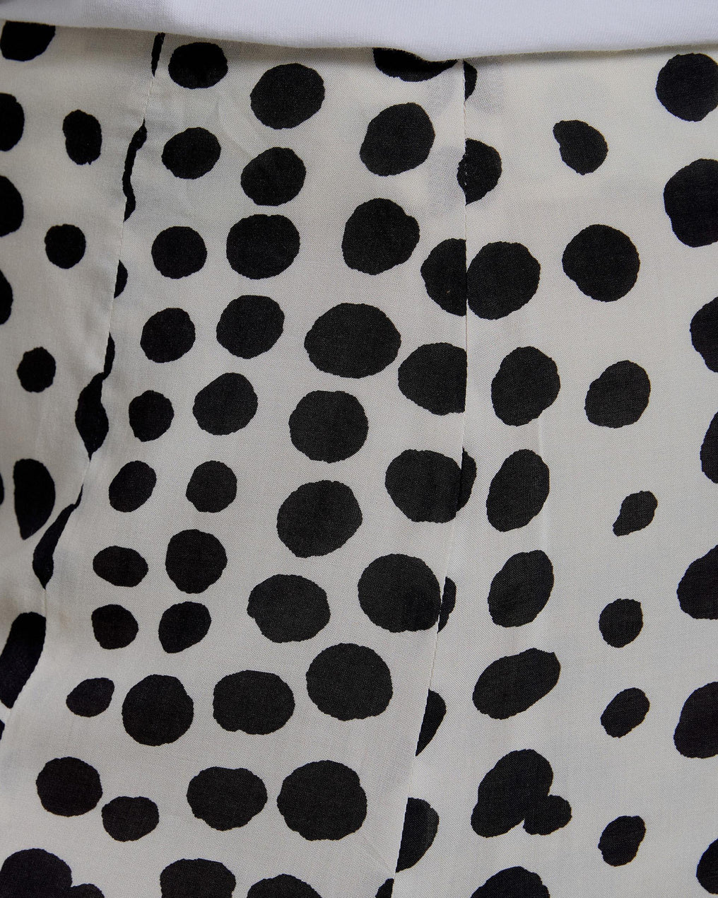 Falda Larga Lunares Picos Contraste Blanco