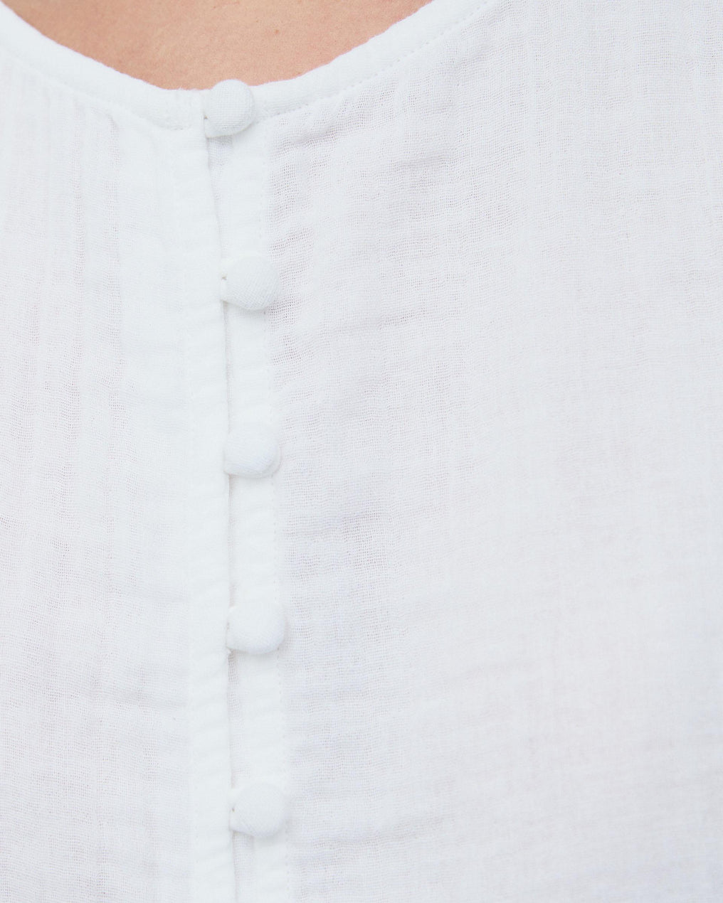 Top Botões Forrados Branco