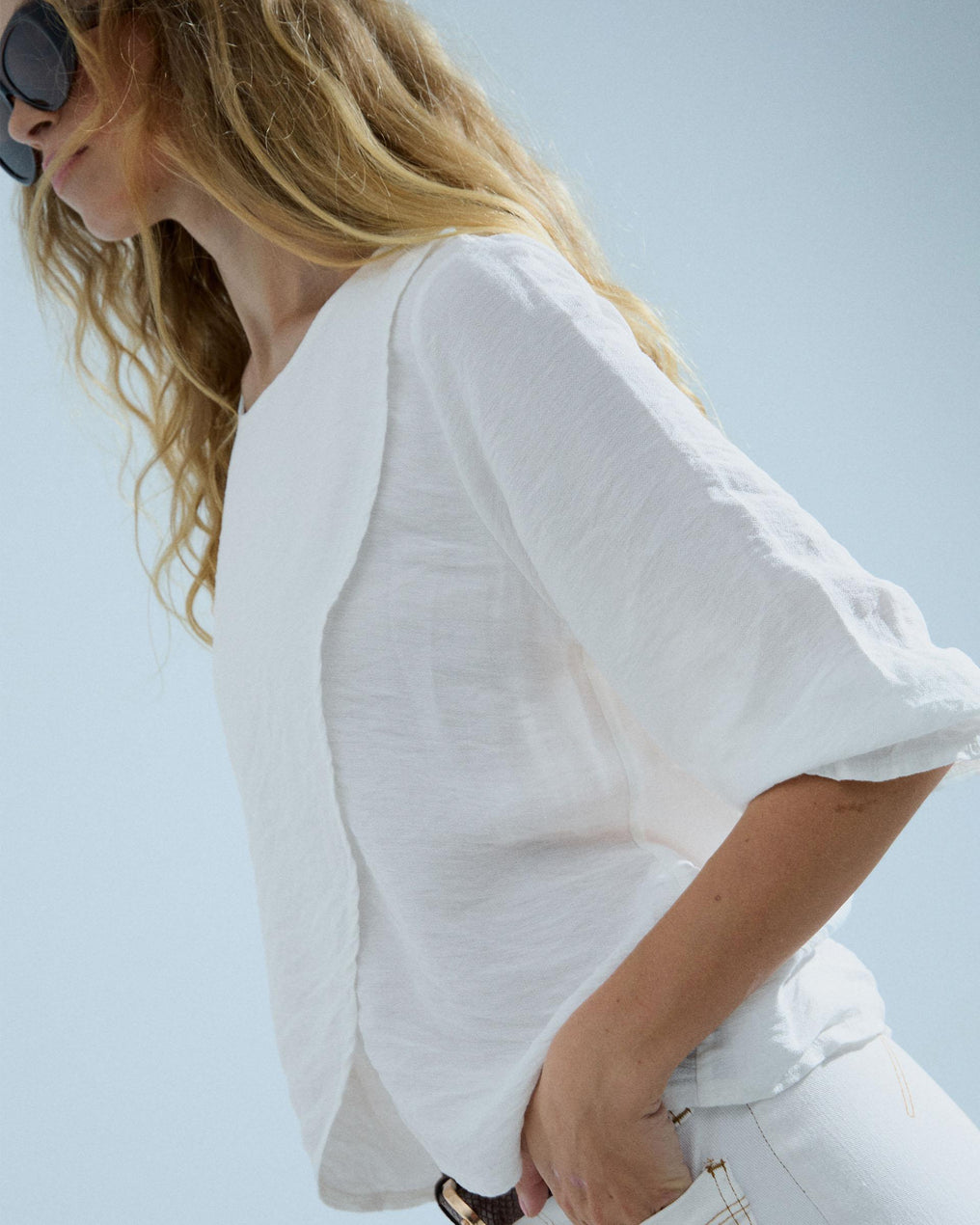 Blusa Delantero Cruzado Blanca