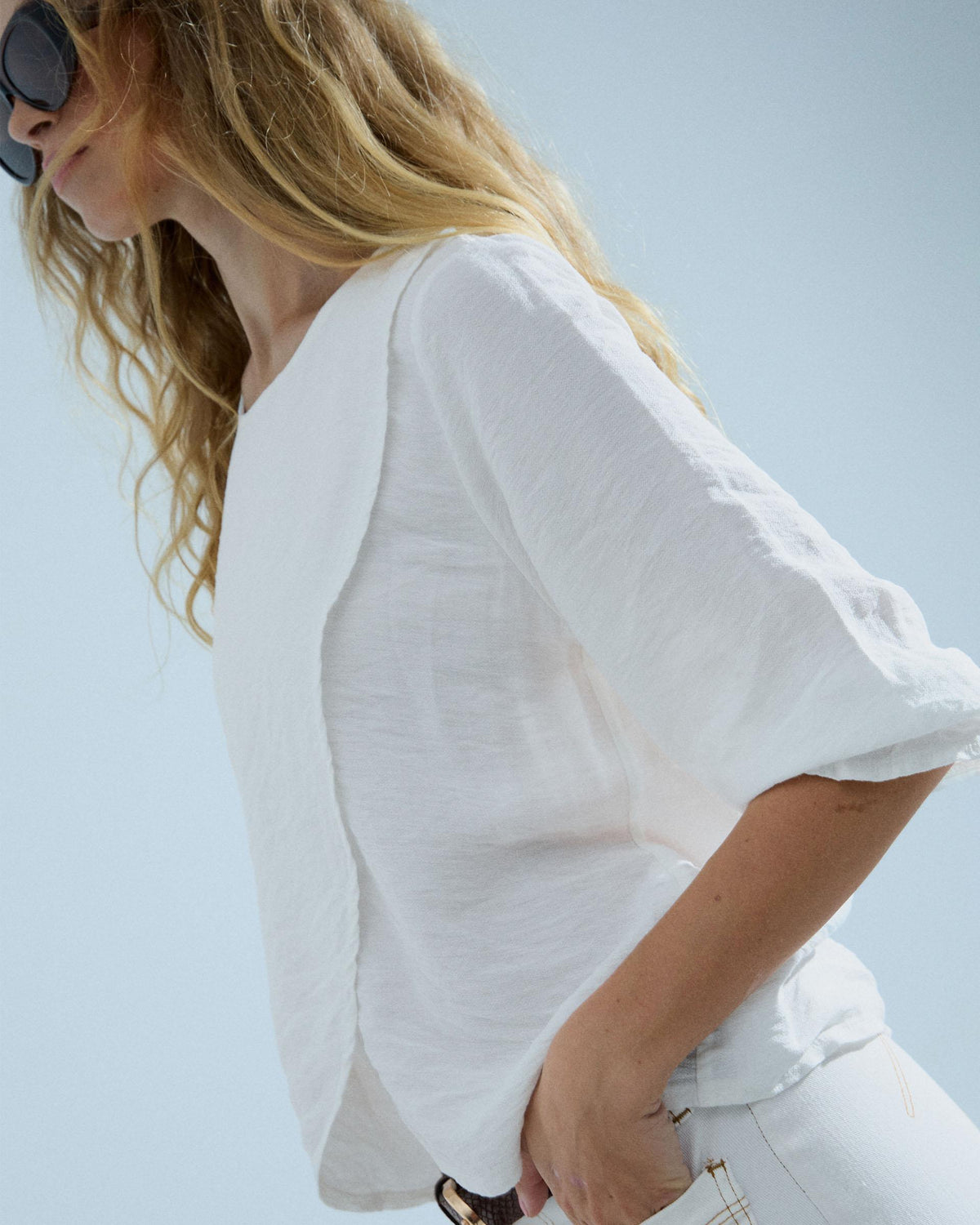 Blusa Delantero Cruzado Blanca