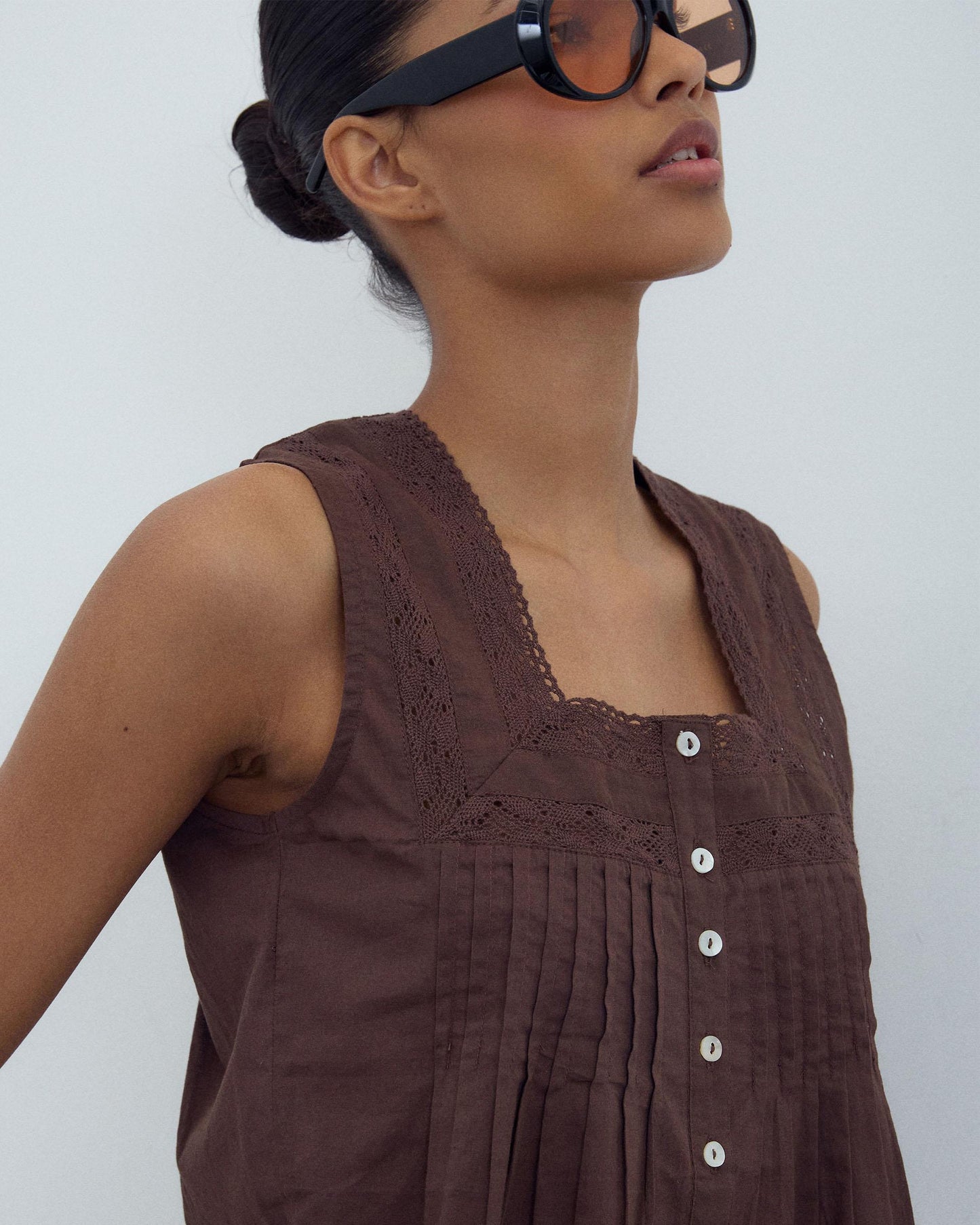Brown Lace Tops