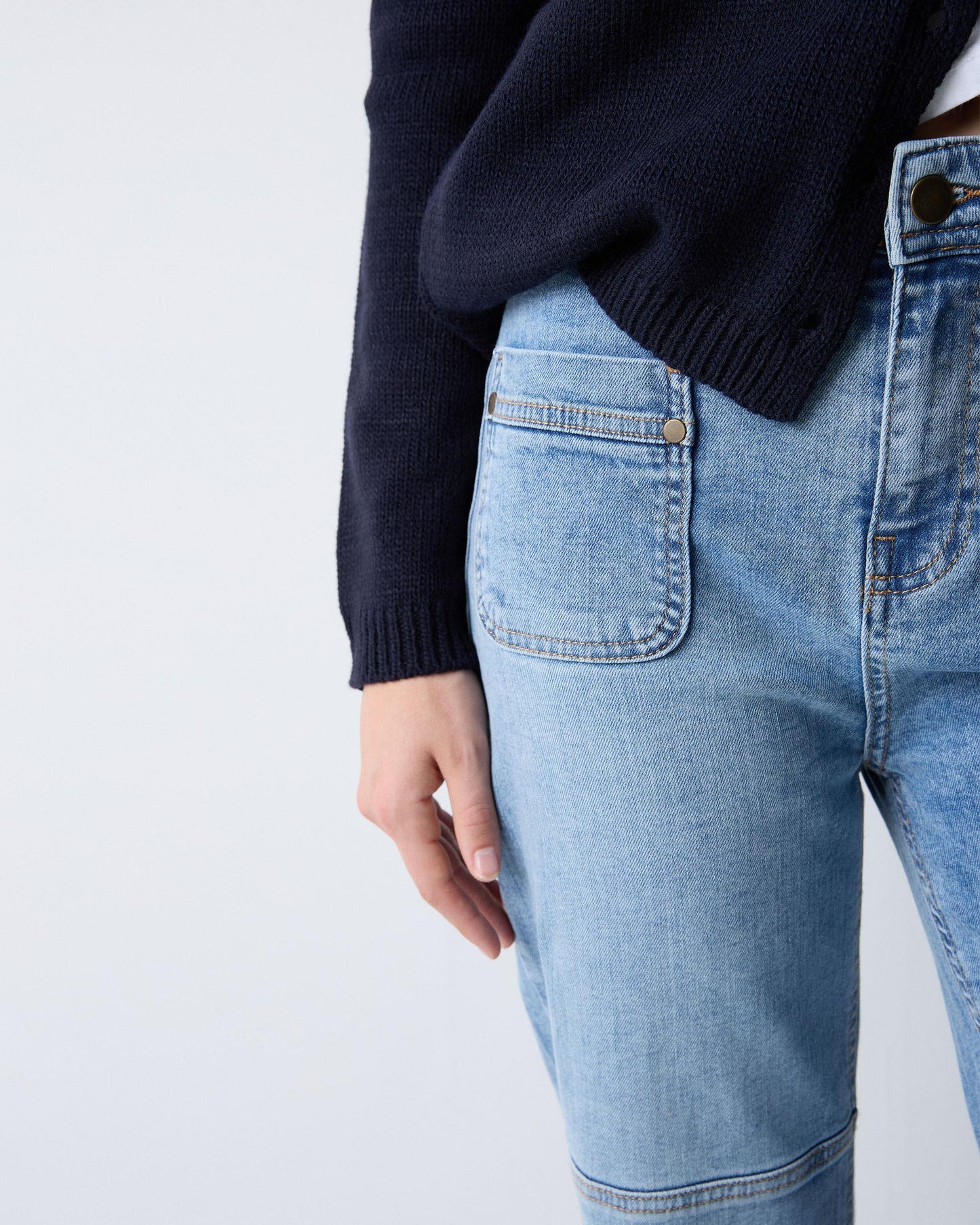 Jeans Seams Pockets Plastón Blue