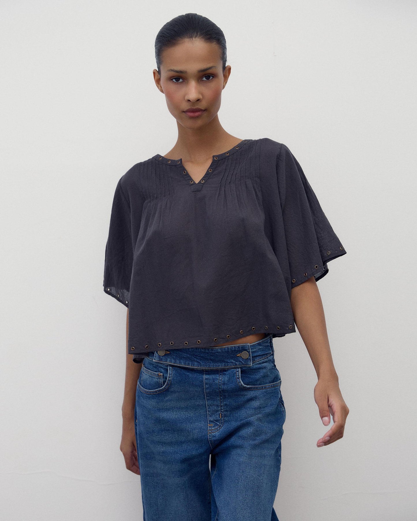 Blusa Arandelas Antracita
