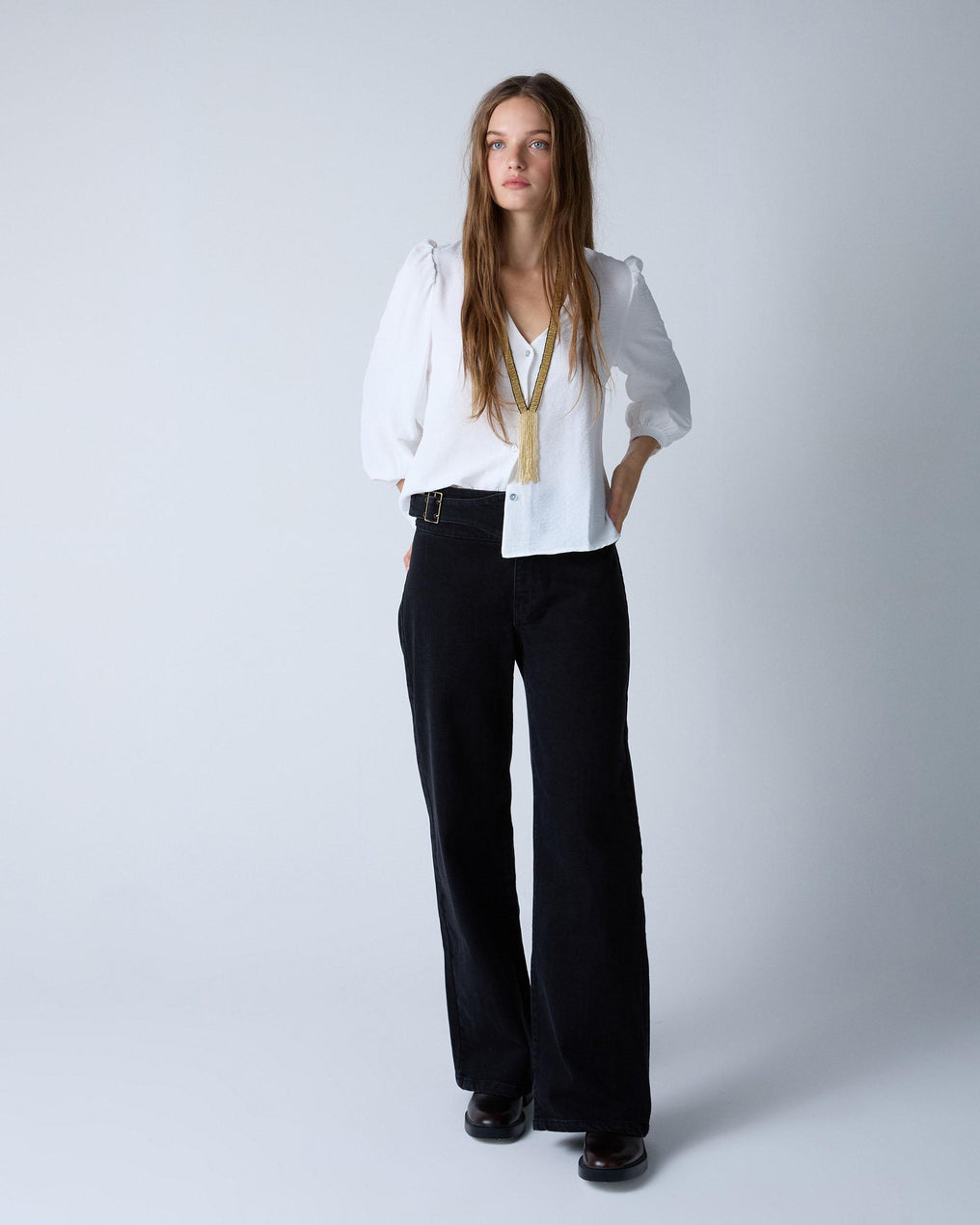 Blouse Manche Bouffante Blanc