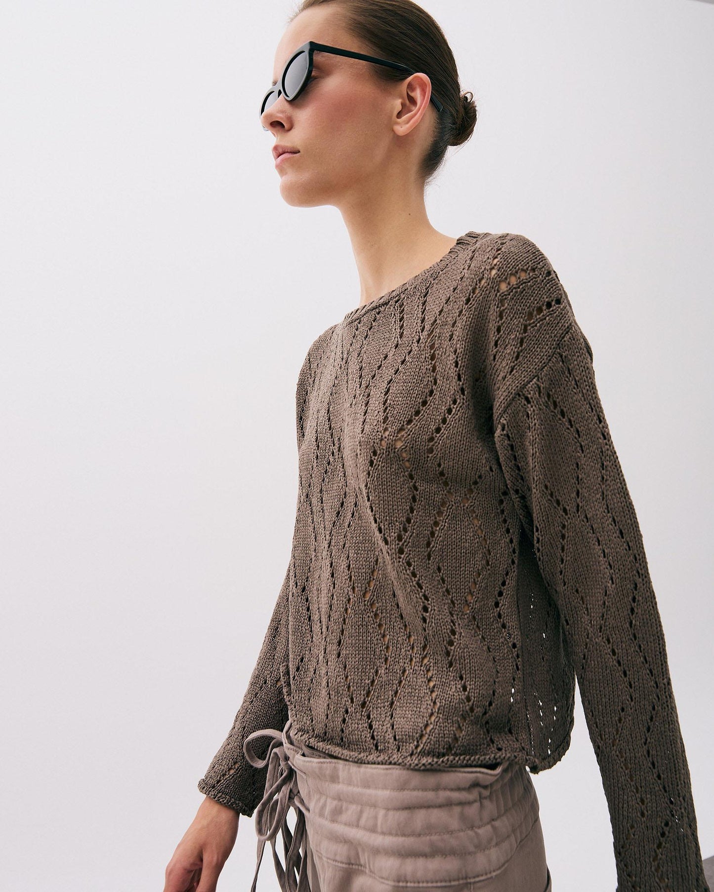 Jersey Die-Cut Rhombus Taupe