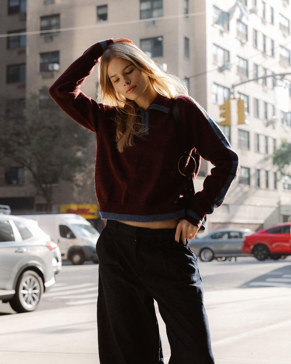 Jersey Nervio Solapa Granate