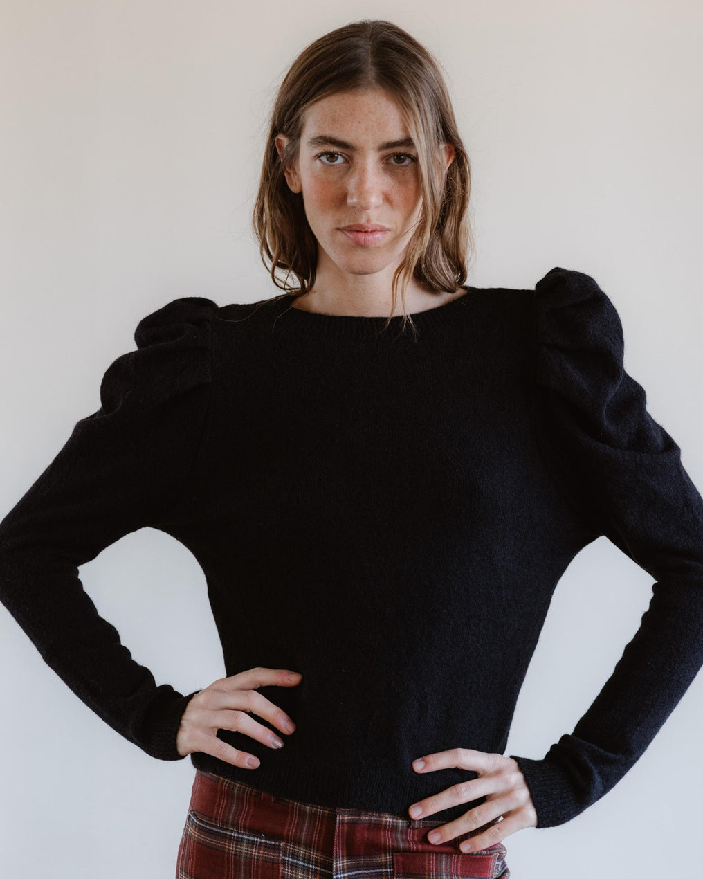 Pull Manche Bouffante Noir