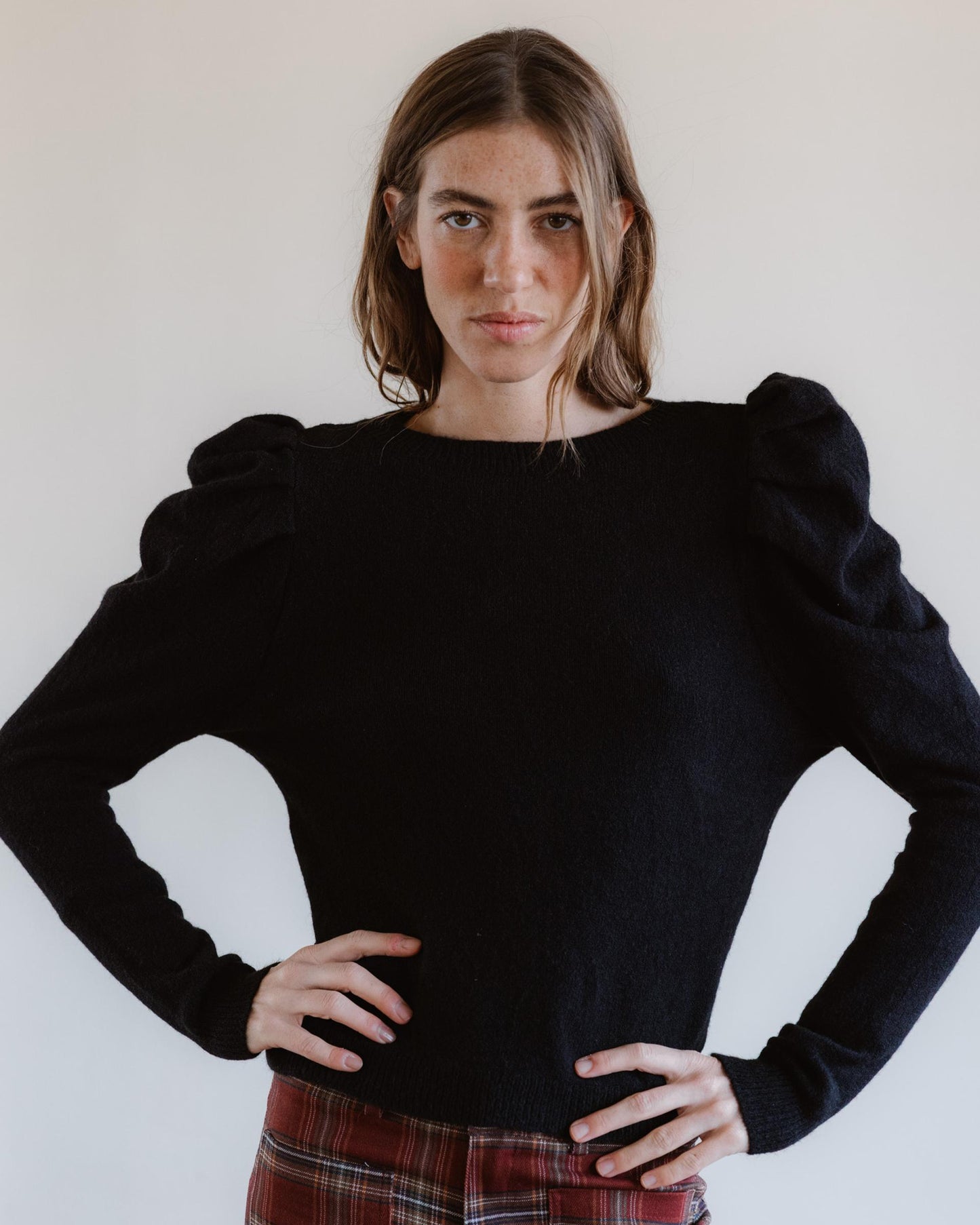Pull Manche Bouffante Noir