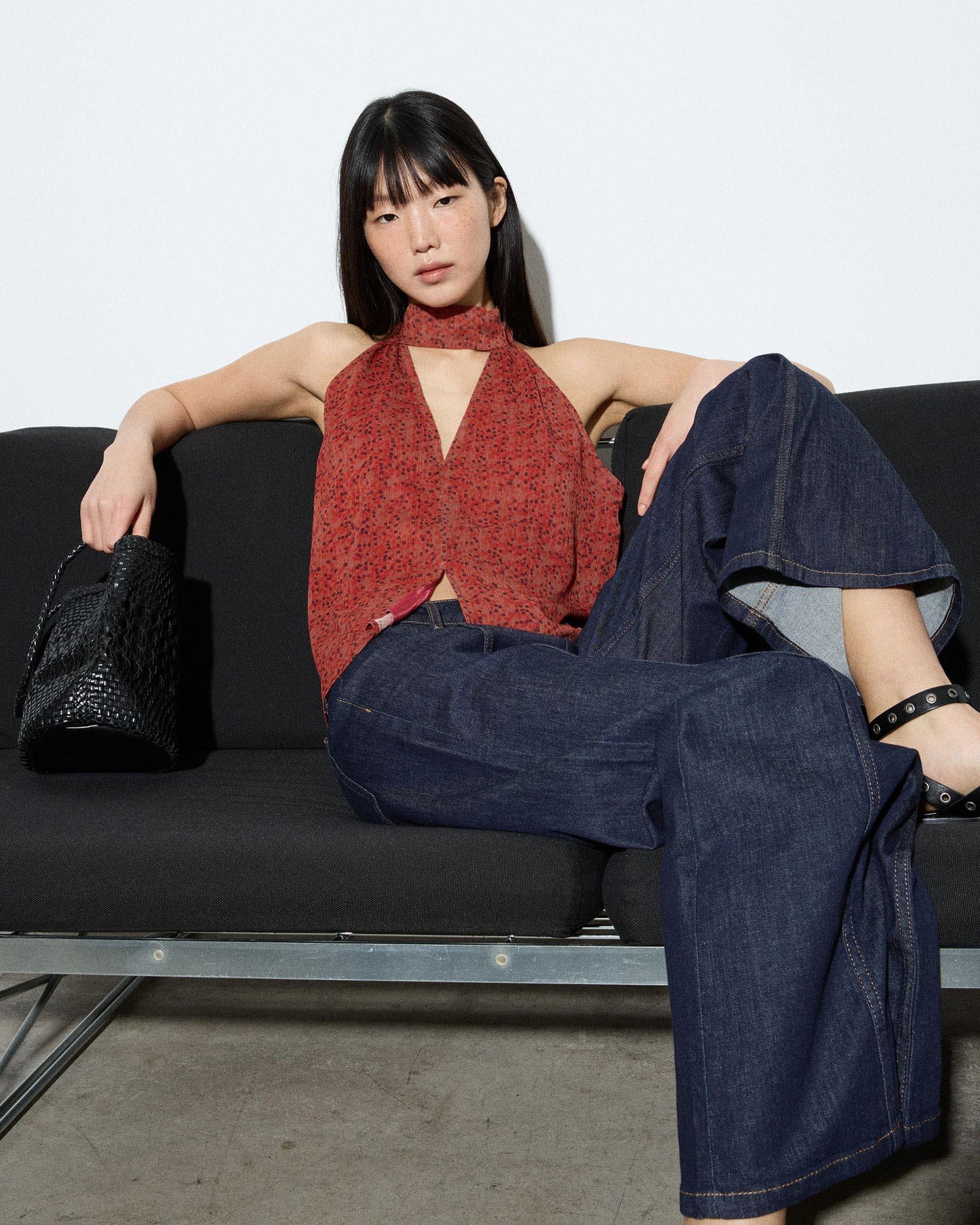 Top Abertura Estampado Rojo