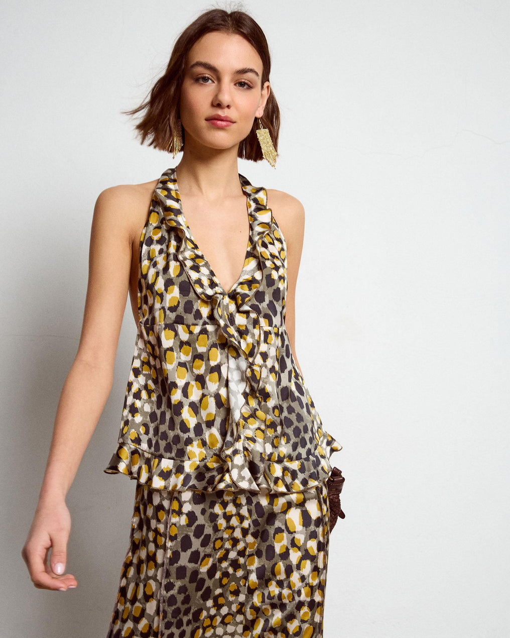 Top Halter de Bolinhas Multicolor